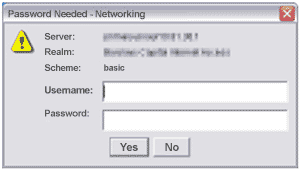 Windows network prompt